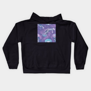 Deep Sea Delight Electric Purple Kids Hoodie